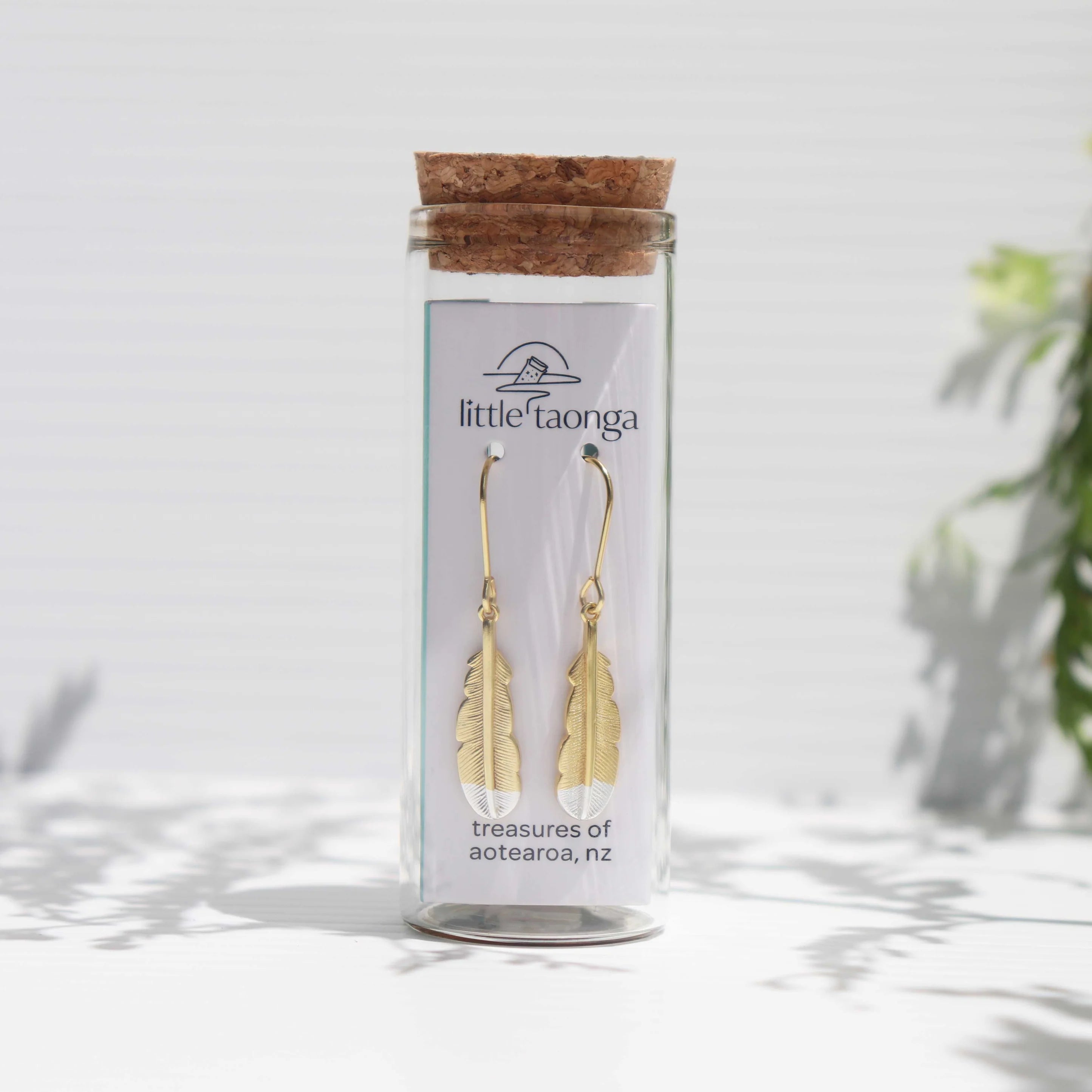 Huia Feather Pendant Earrings