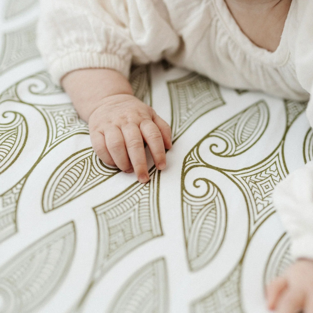 Fitted Cot Sheet | Te Pātiki Green