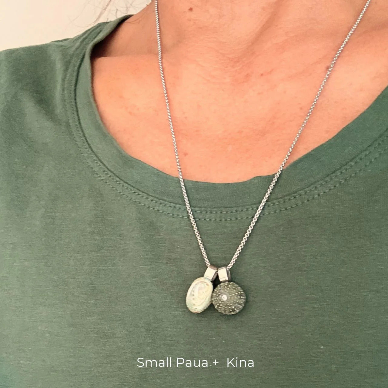 Paua & Kina Shell Pair Necklace