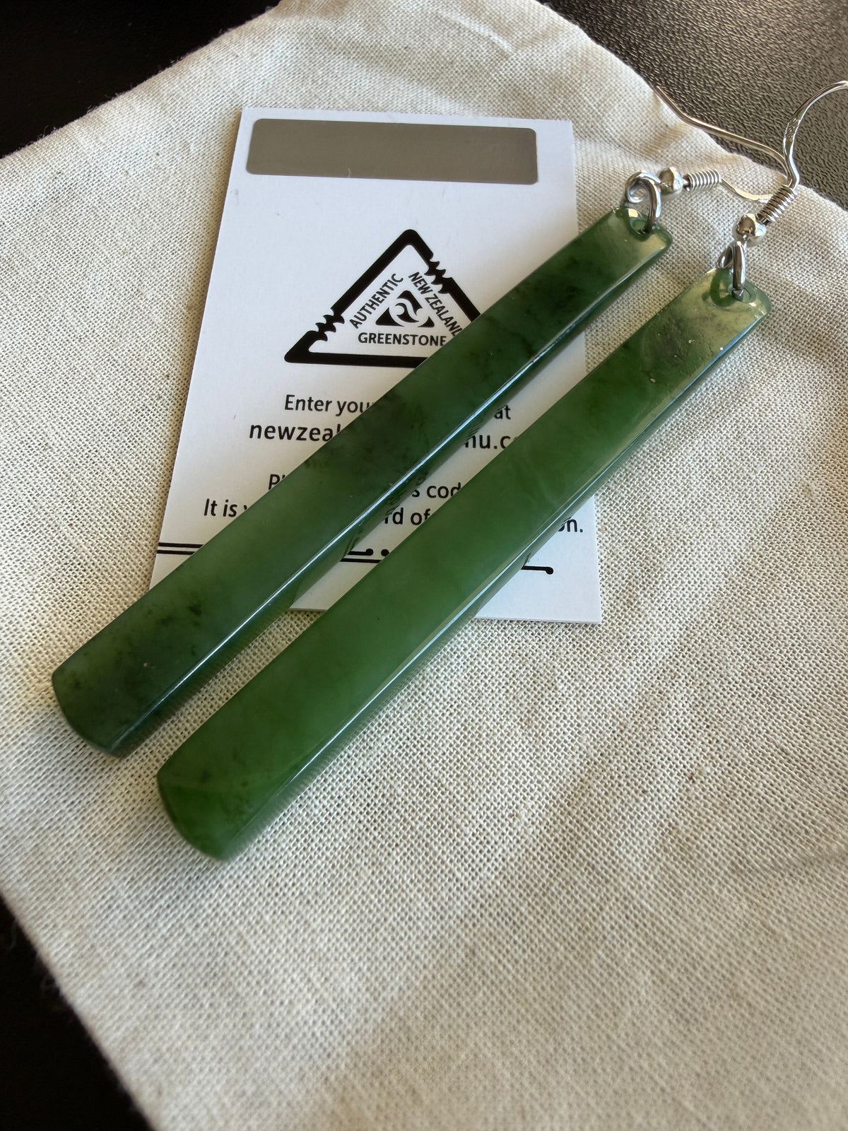 Pounamu Earrings - 6.5cm | Pair 65-04