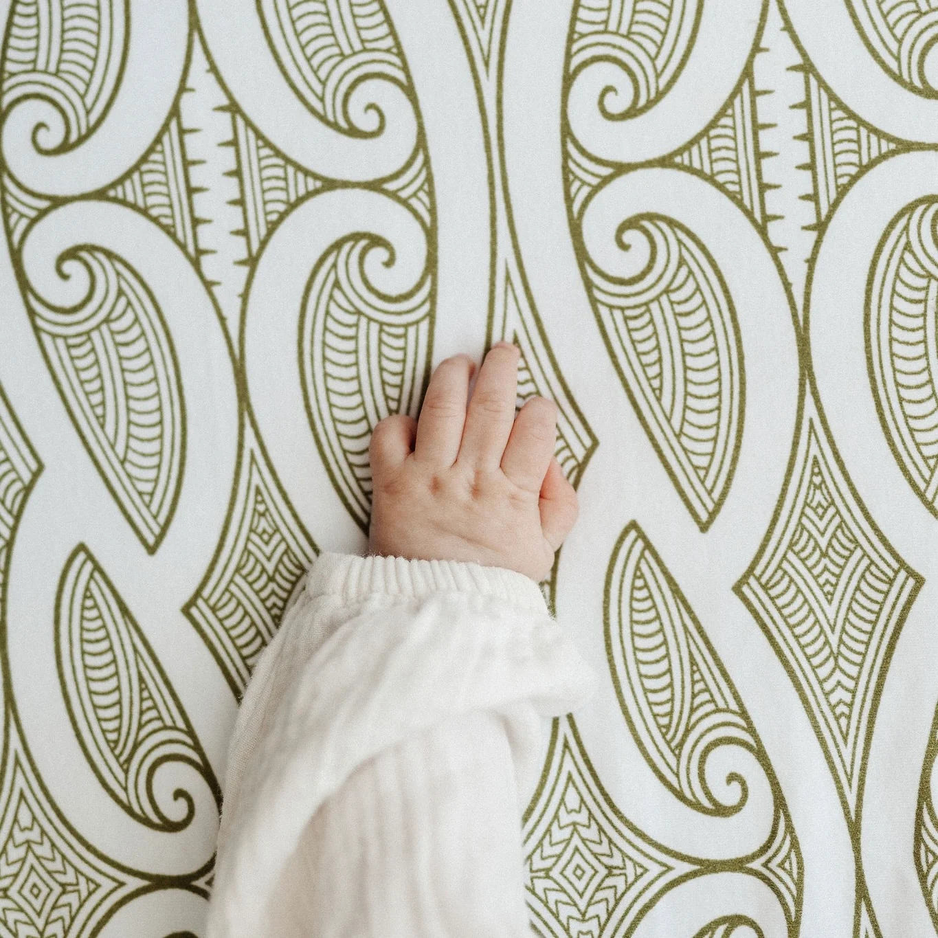 Fitted Cot Sheet | Te Pātiki Green