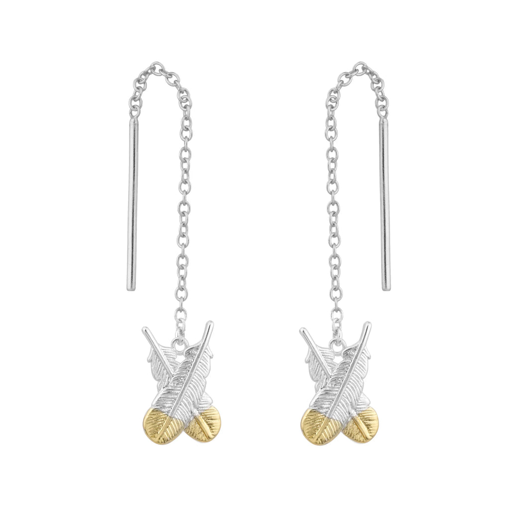 Huia Feather Thread Earrings