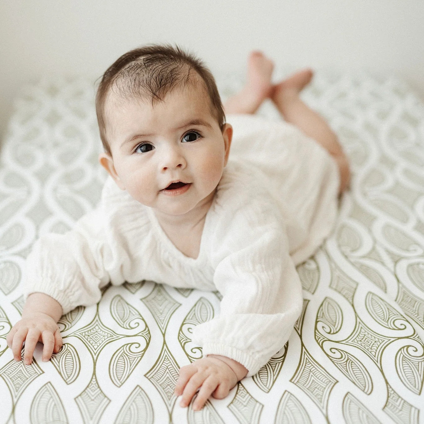 Fitted Cot Sheet | Te Pātiki Green