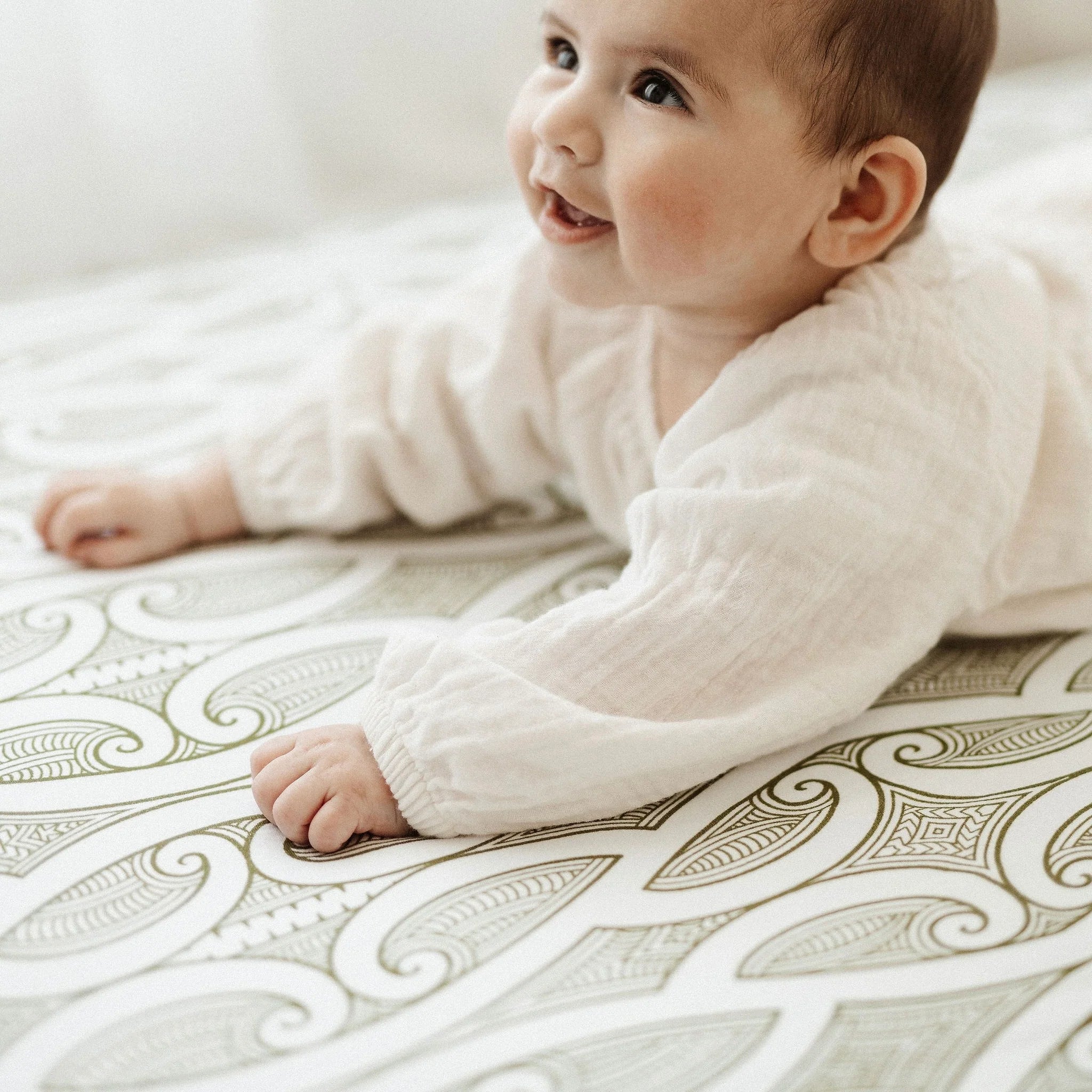 Fitted Cot Sheet | Te Pātiki Green