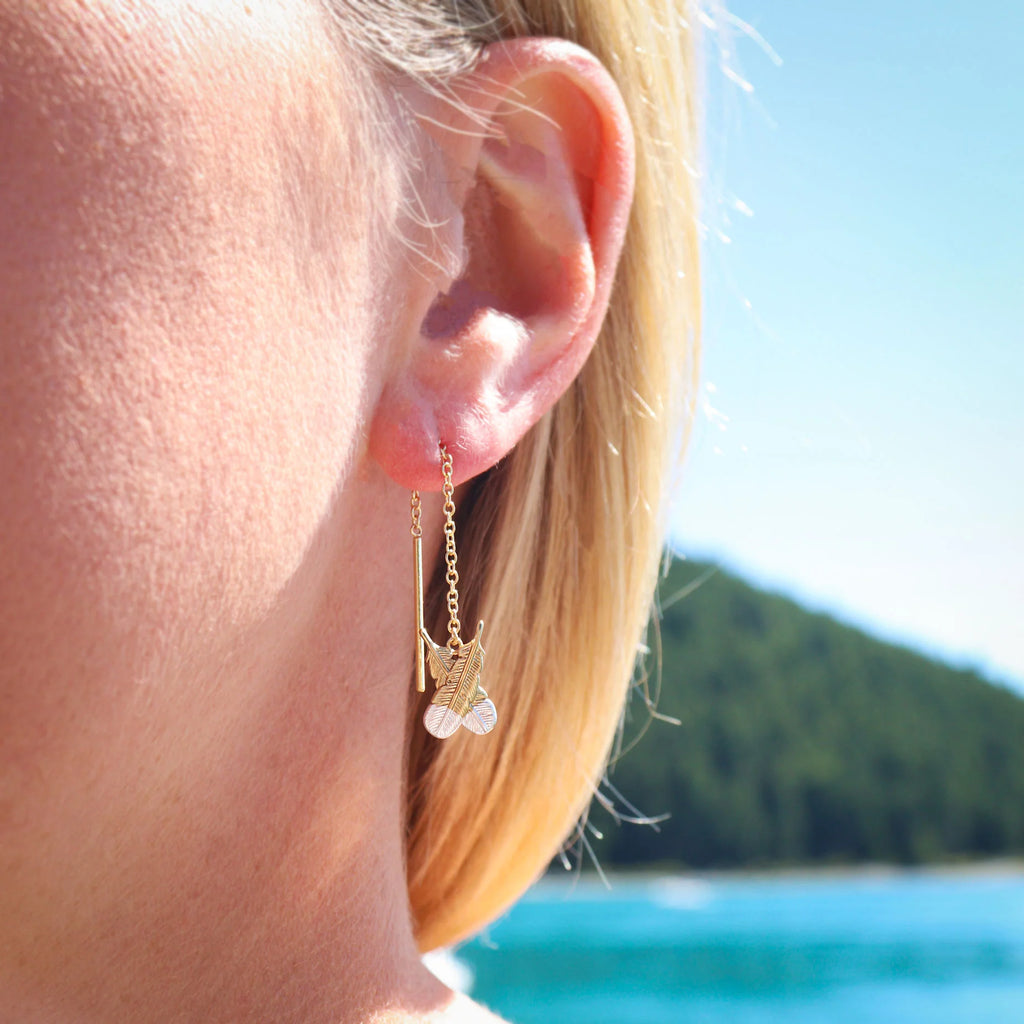 Huia Feather Thread Earrings
