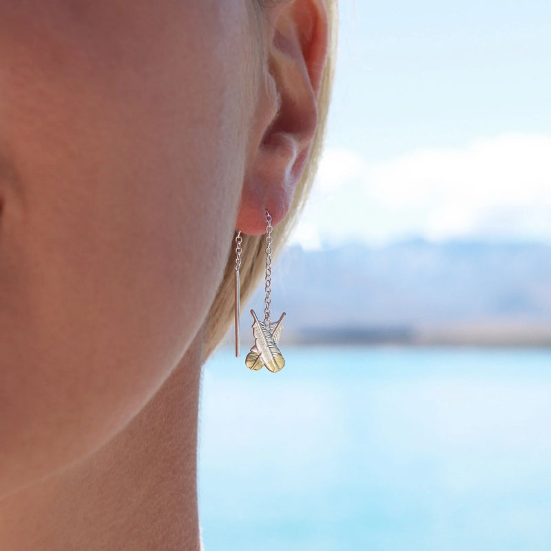 Huia Feather Thread Earrings