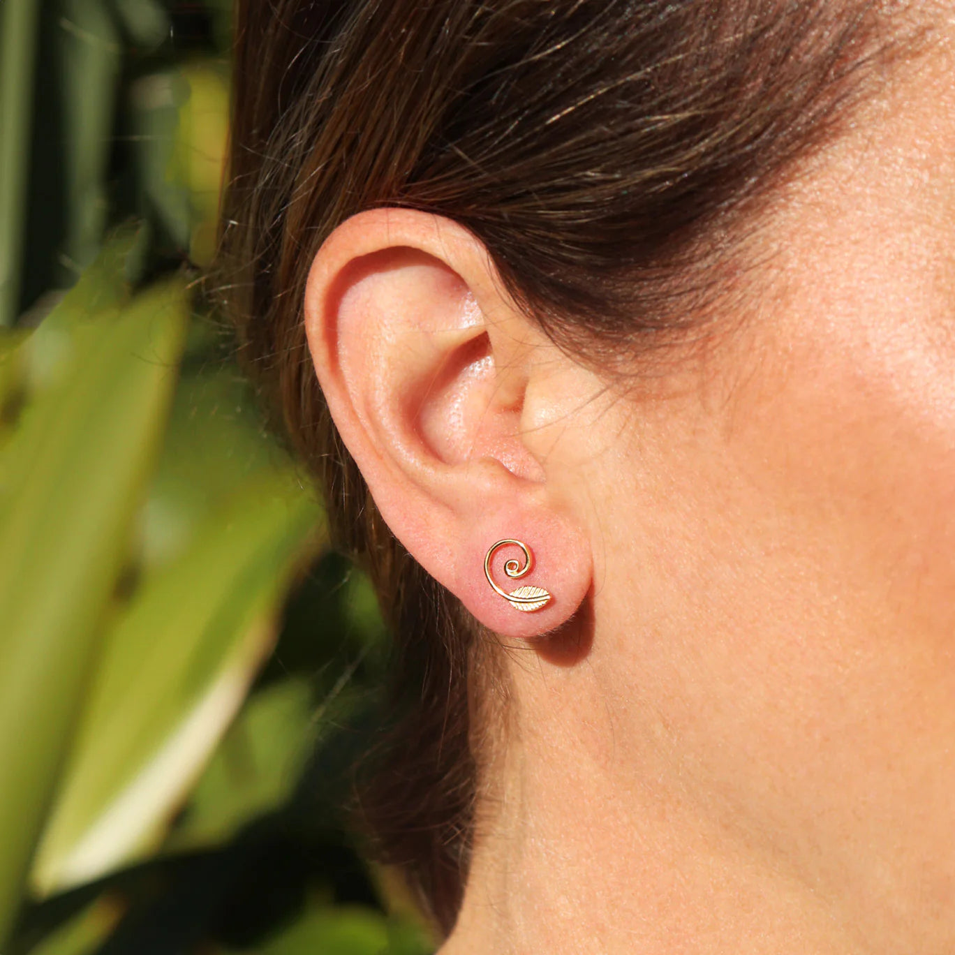 Pōhutukawa Leaf Koru Studs