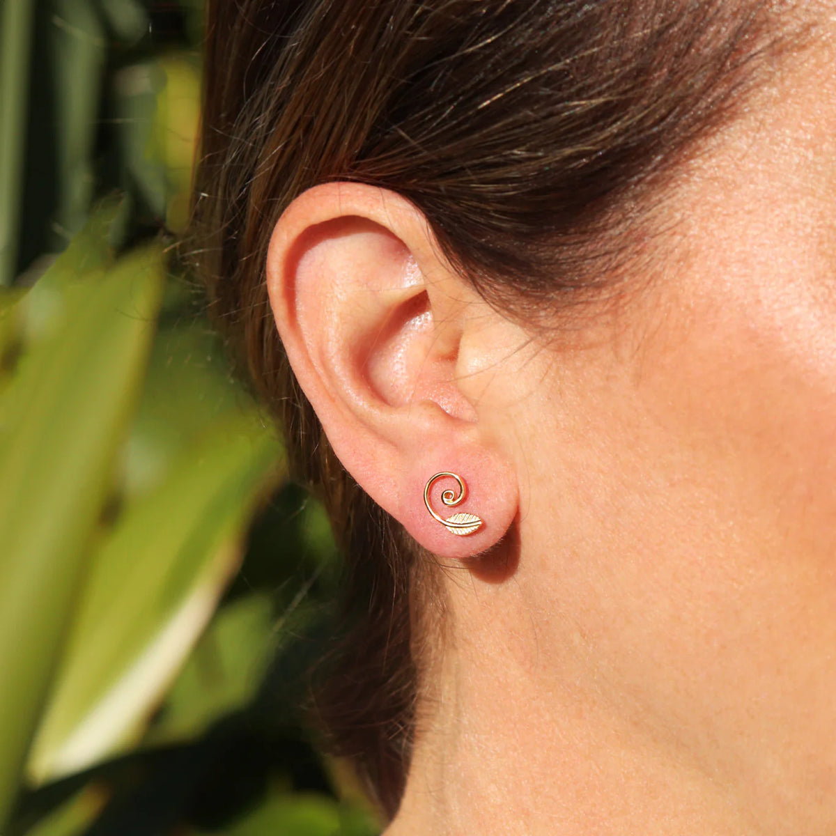 Pōhutukawa Leaf Koru Studs