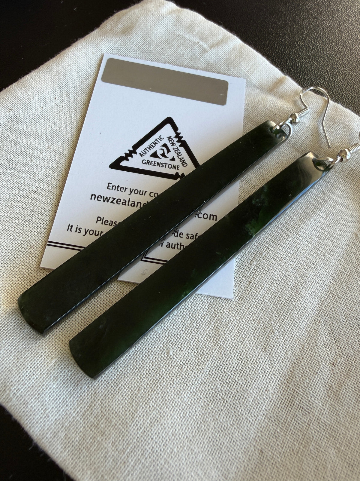 Pounamu Earrings - 6.5cm | Pair 65-03