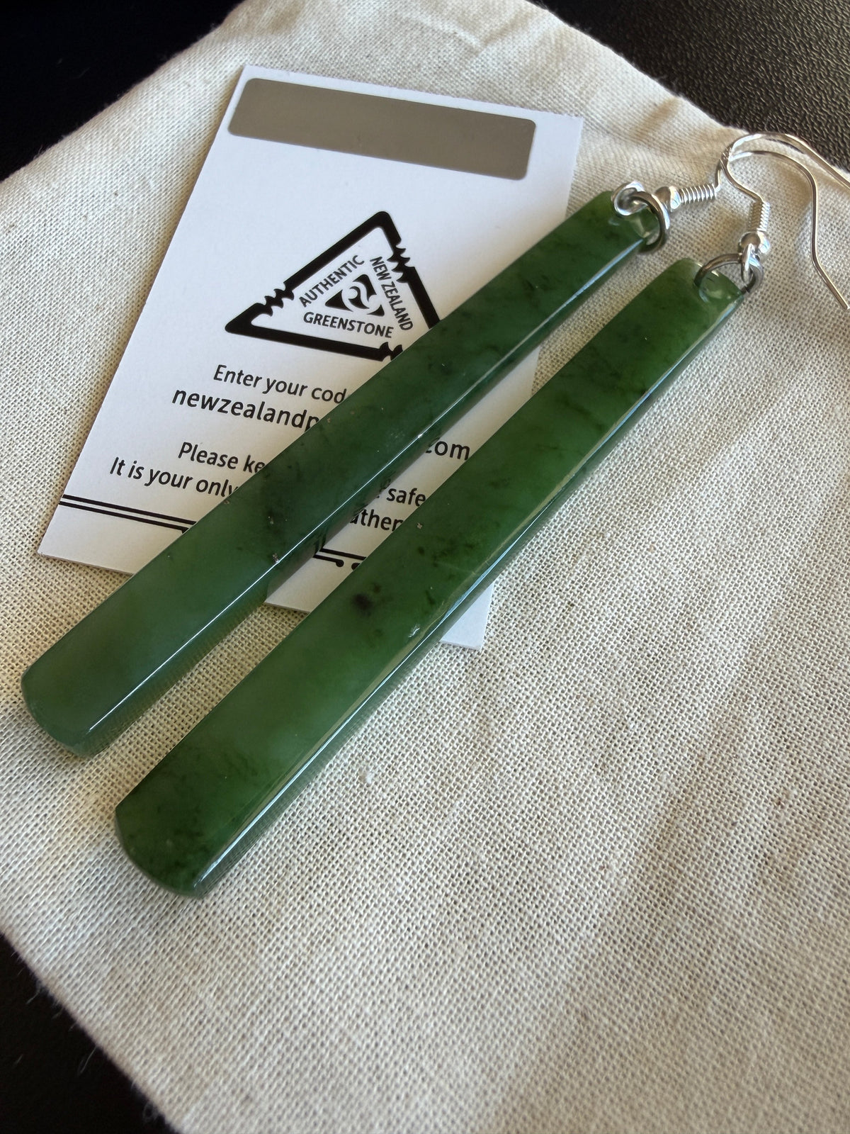 Pounamu Earrings - 6.5cm | Pair 65-01