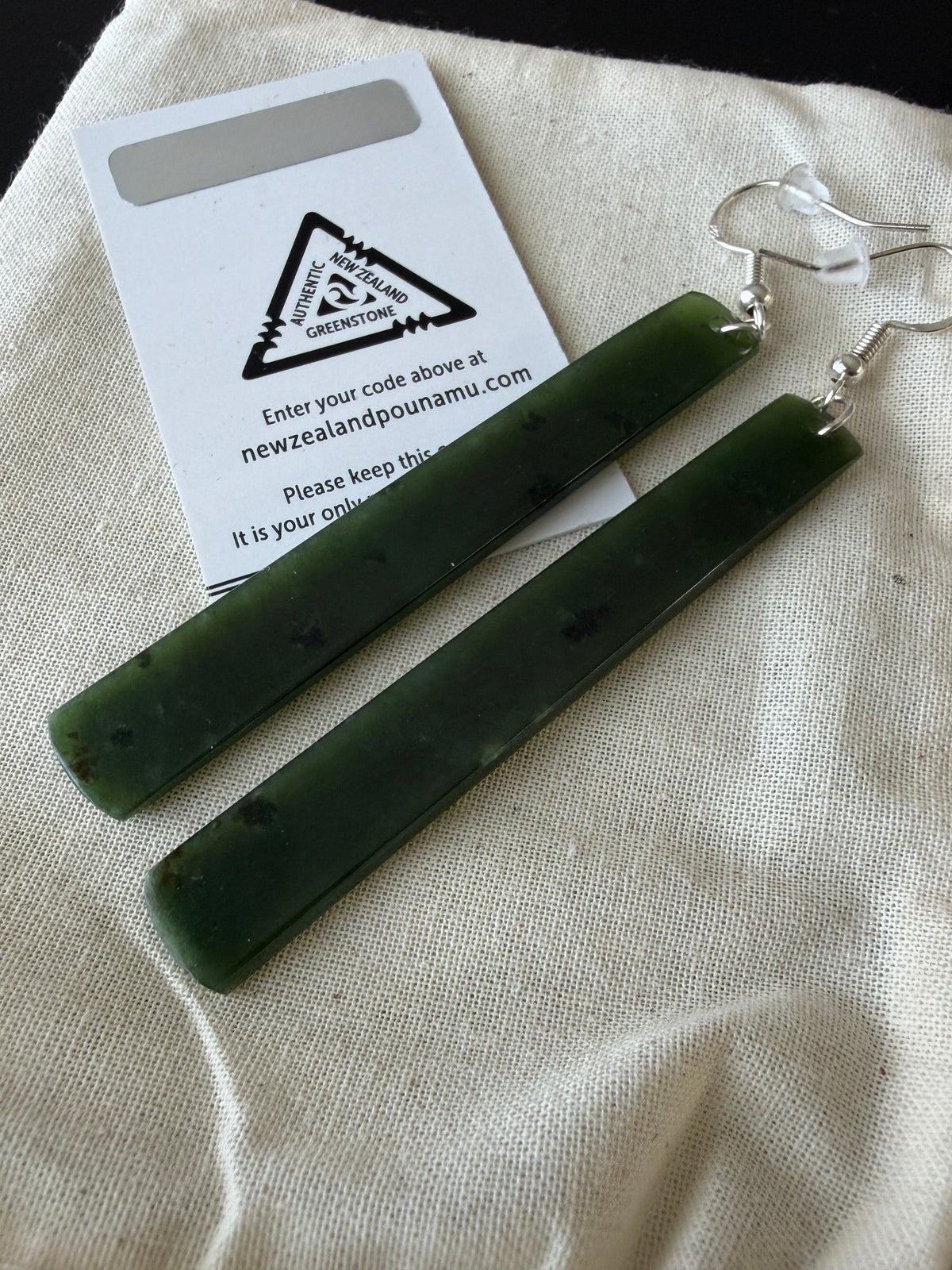 Pounamu Earrings - 6.5cm | Pair 65-05