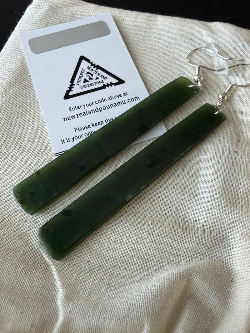Pounamu Earrings - 6.5cm | Pair 65-05